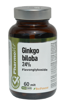 Gingko Biloba extract, 60 capsules, for blood circulation in the brain and legs, oxygen supply to the brain, concentration, thins the blood, against vascular deposits, edema
